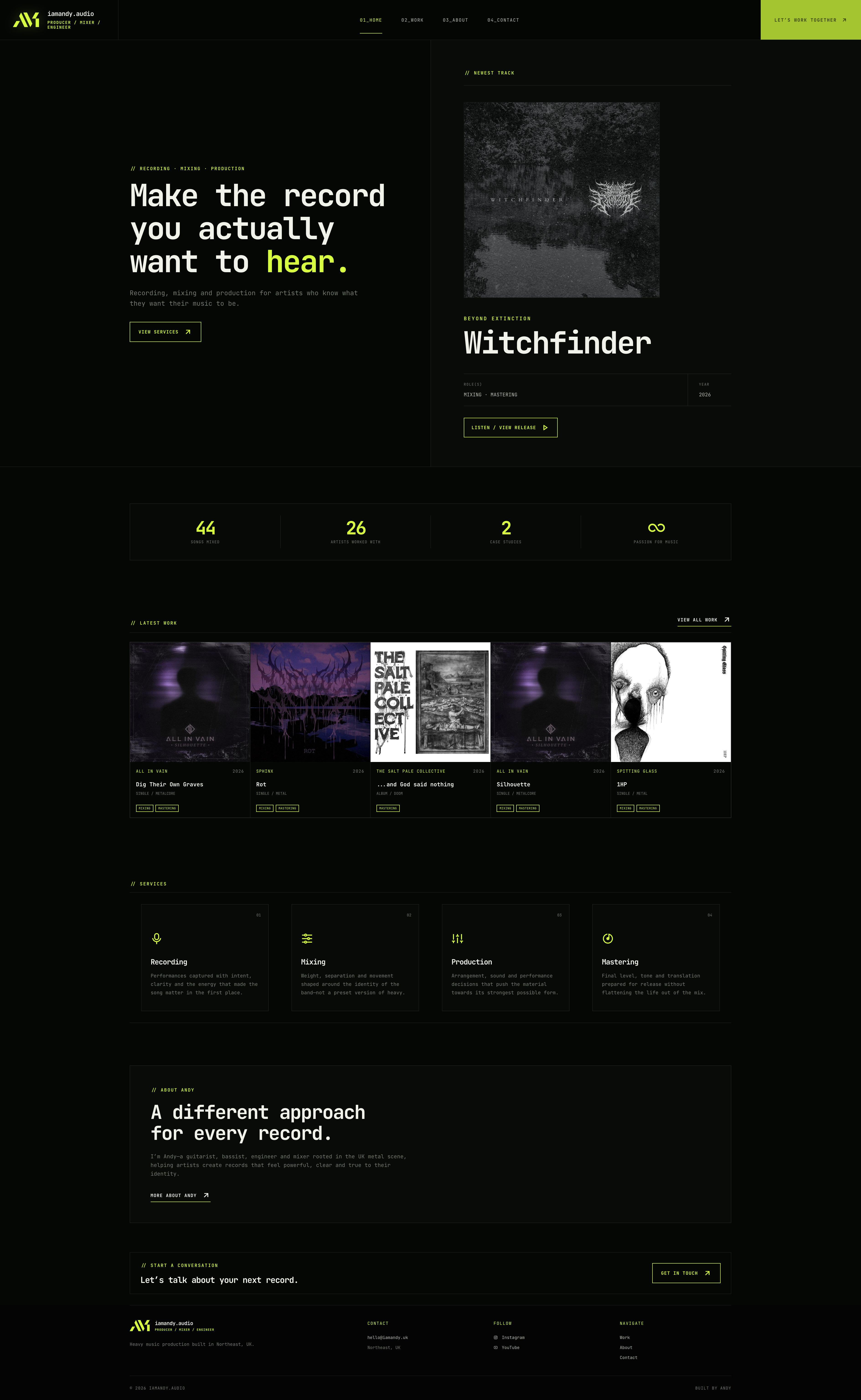 IAMANDY AUDIO website preview