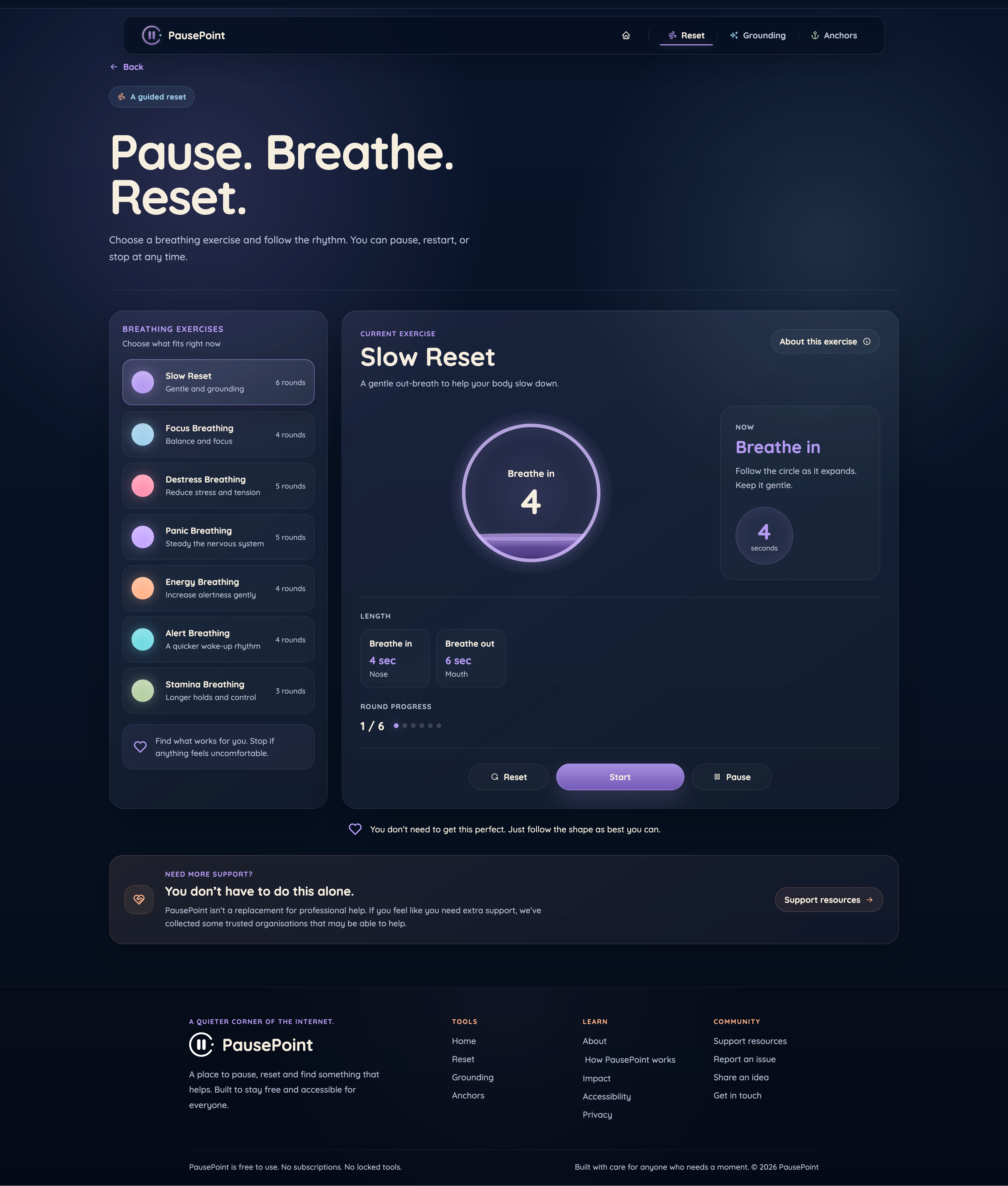 PAUSEPOINT project view 2